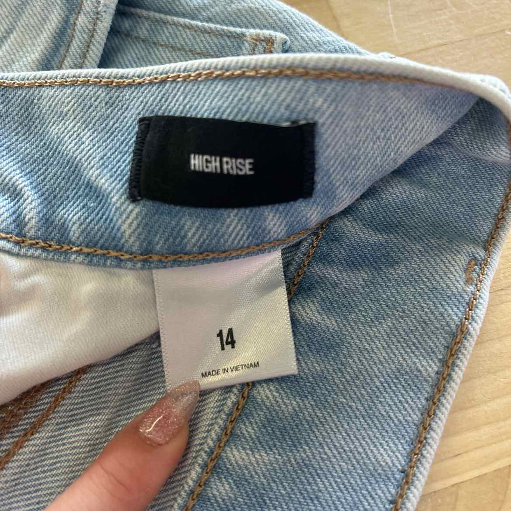 Express Size 14 Blue Denim Preloved Skirt