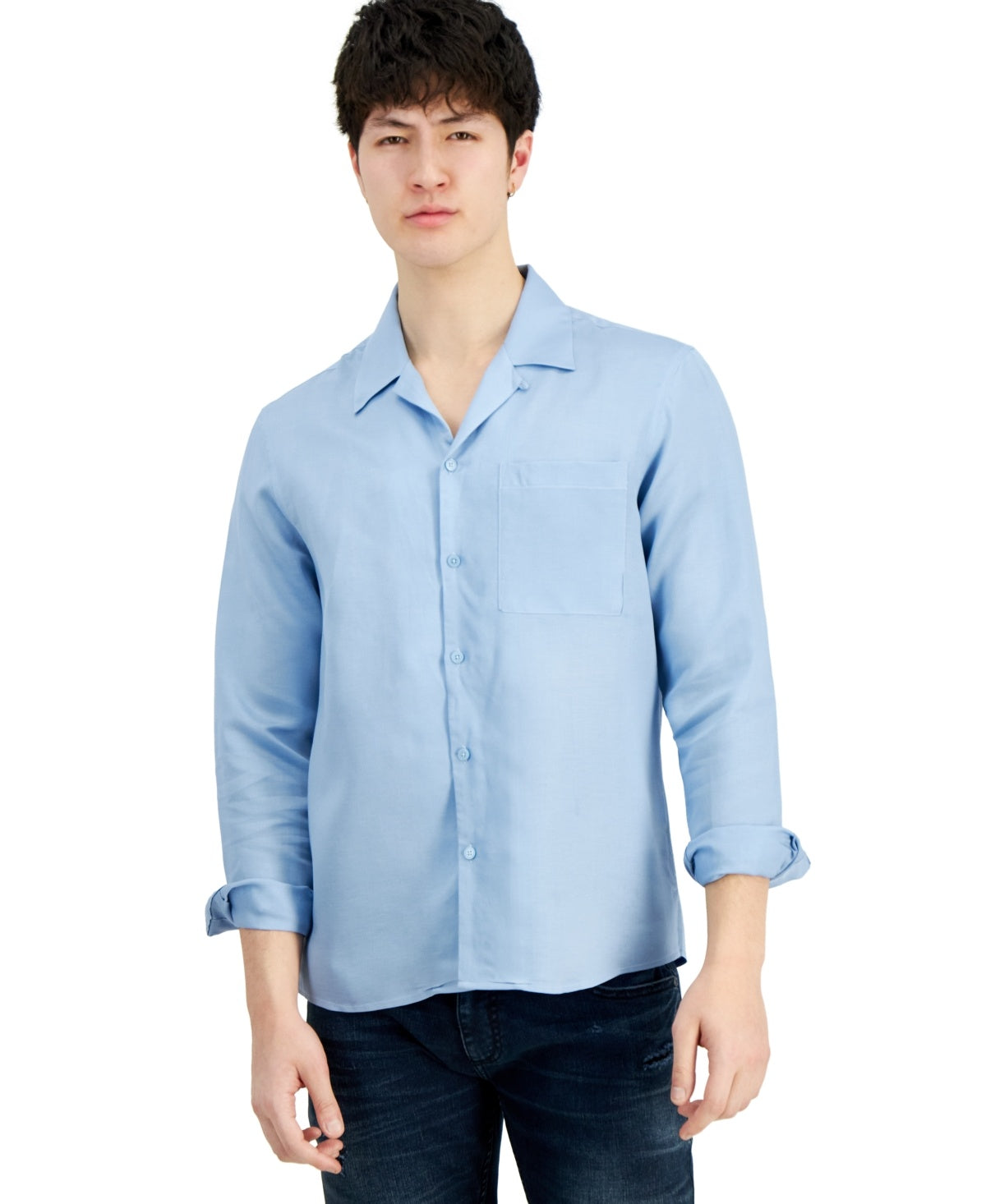 INC Size M Blue MENS Button Down Shirt