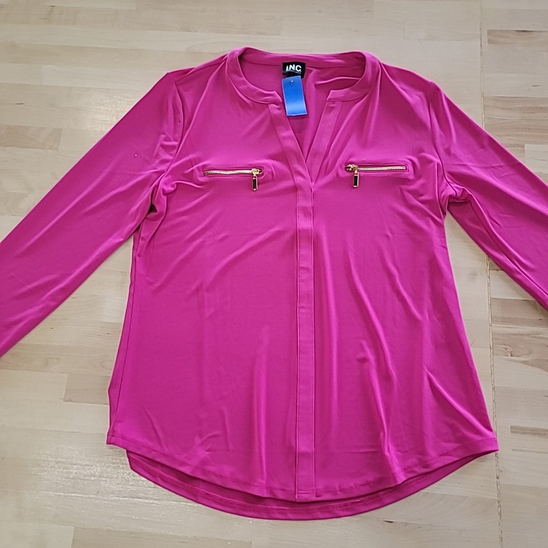 INC Size M Pink Long Sleeve