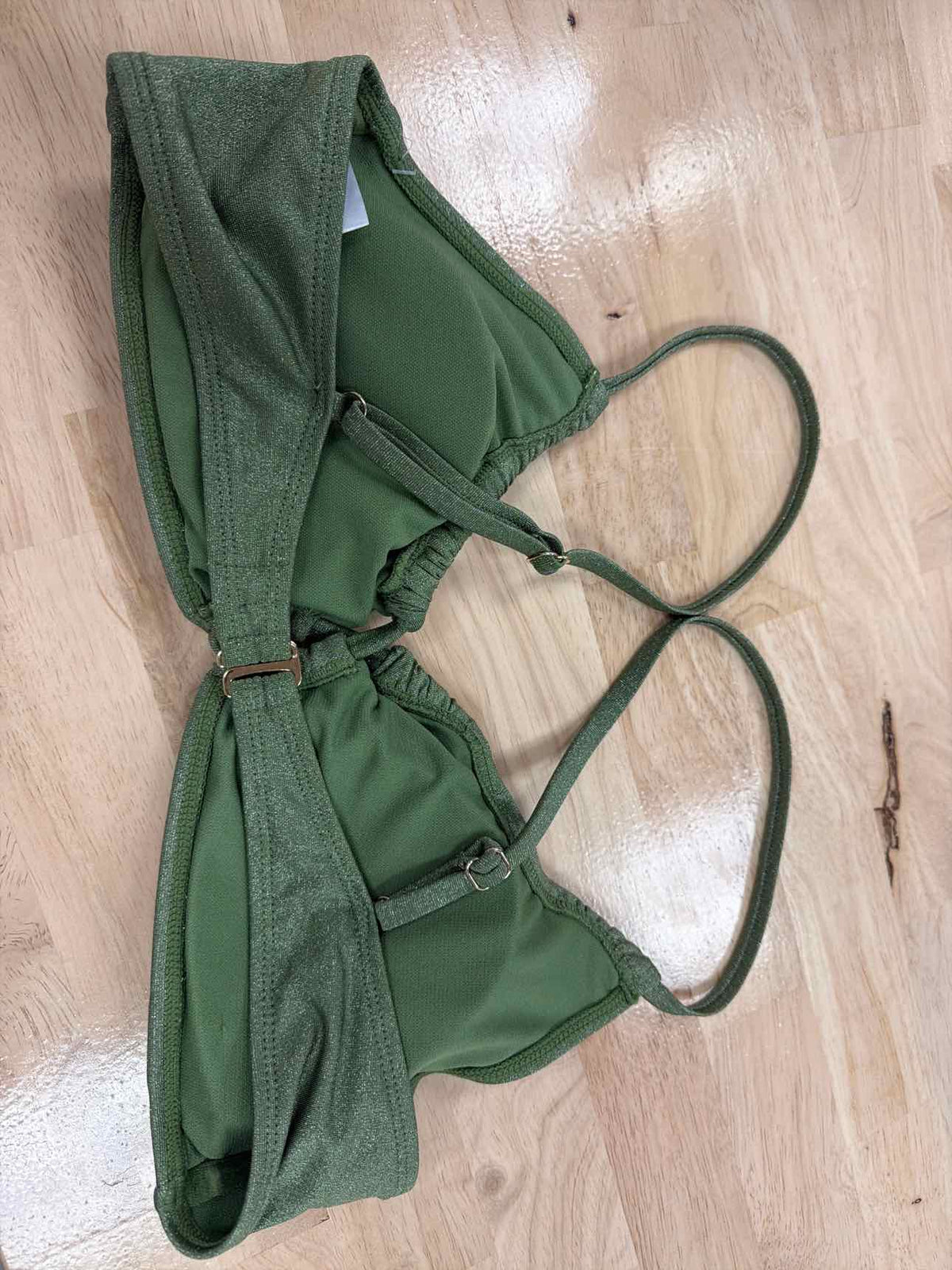 Salt + Cove Size XL Solid Lurex Twist-Front Bralette Bikini