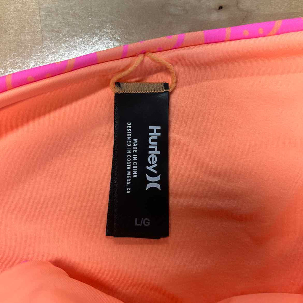 Hurley Size L Smiley Check Reversible Bikini Bottoms