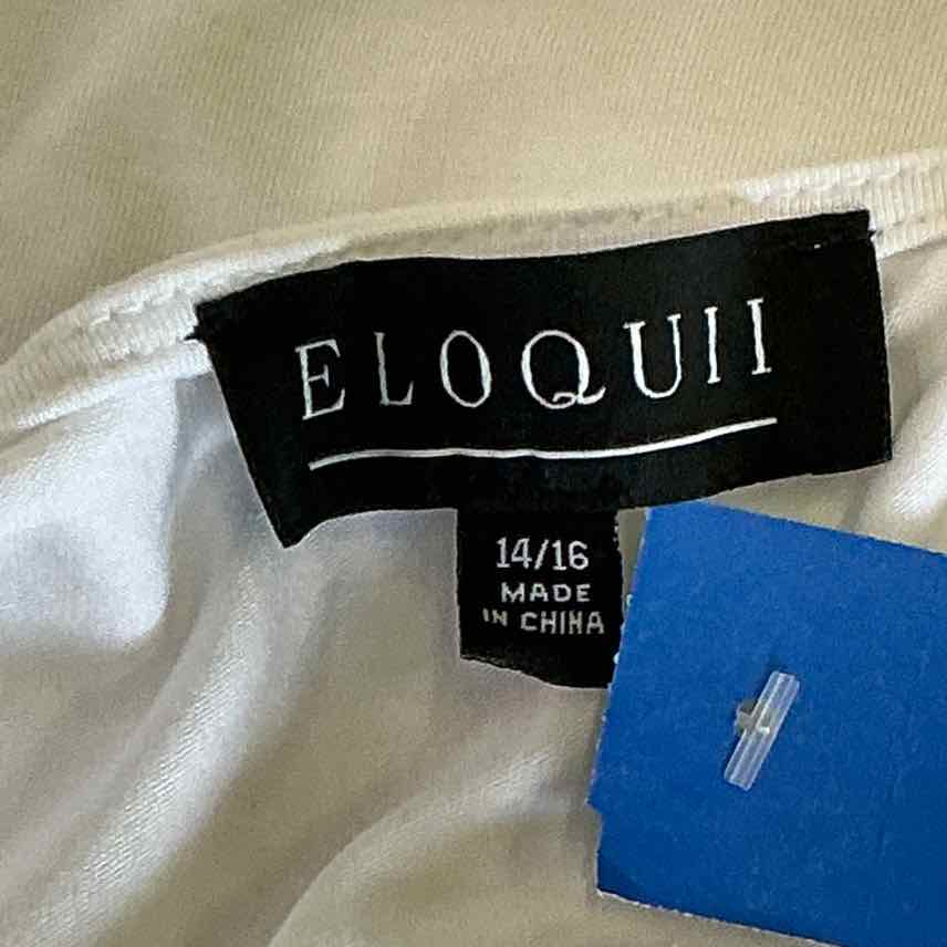 Eloquii Size L White Preloved Blouse LS