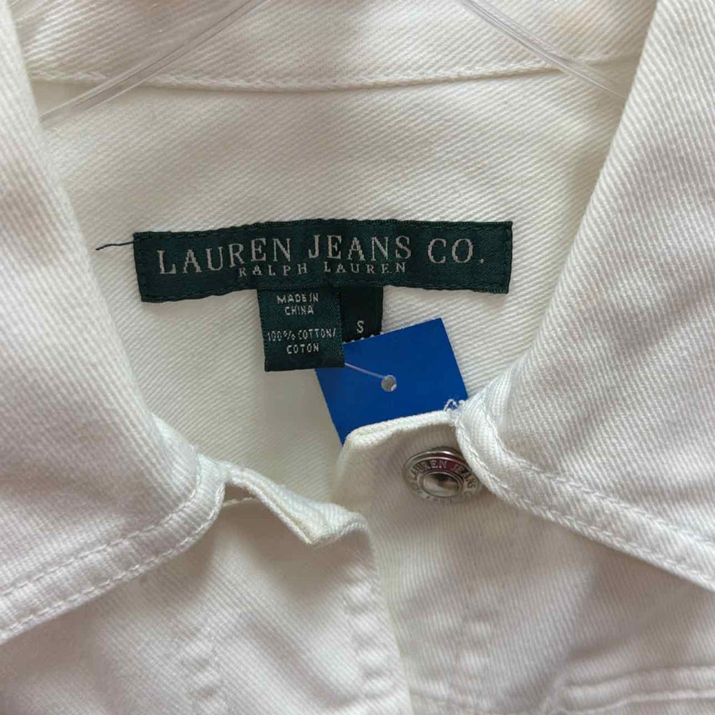 Ralph Lauren Size S White Denim Preloved Jean Jacket