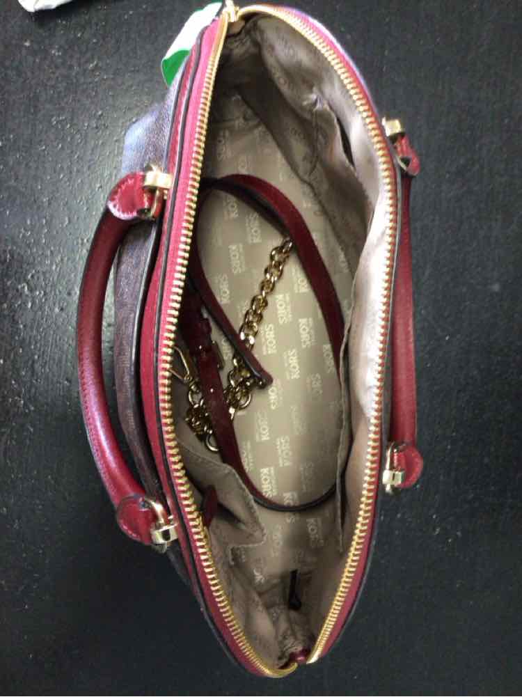 Michael Kors Maroon/Brown Handbag
