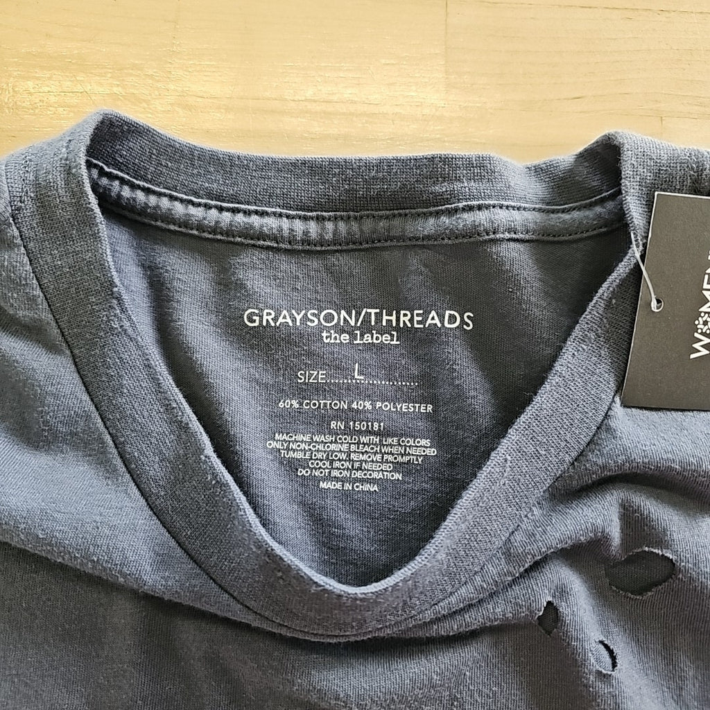 GRAYSON/THREADS Womens Los Angeles Distressed Graphic T-Shirt