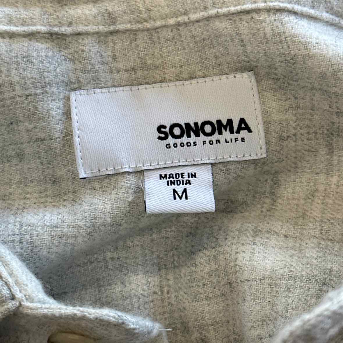 Sonoma Size M Gray MENS Button Down Shirt