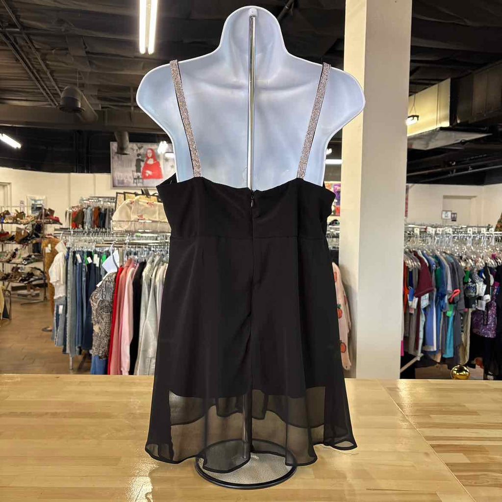 Msk Women's Rhinestone-Strap Overlay Tunic Top - Black