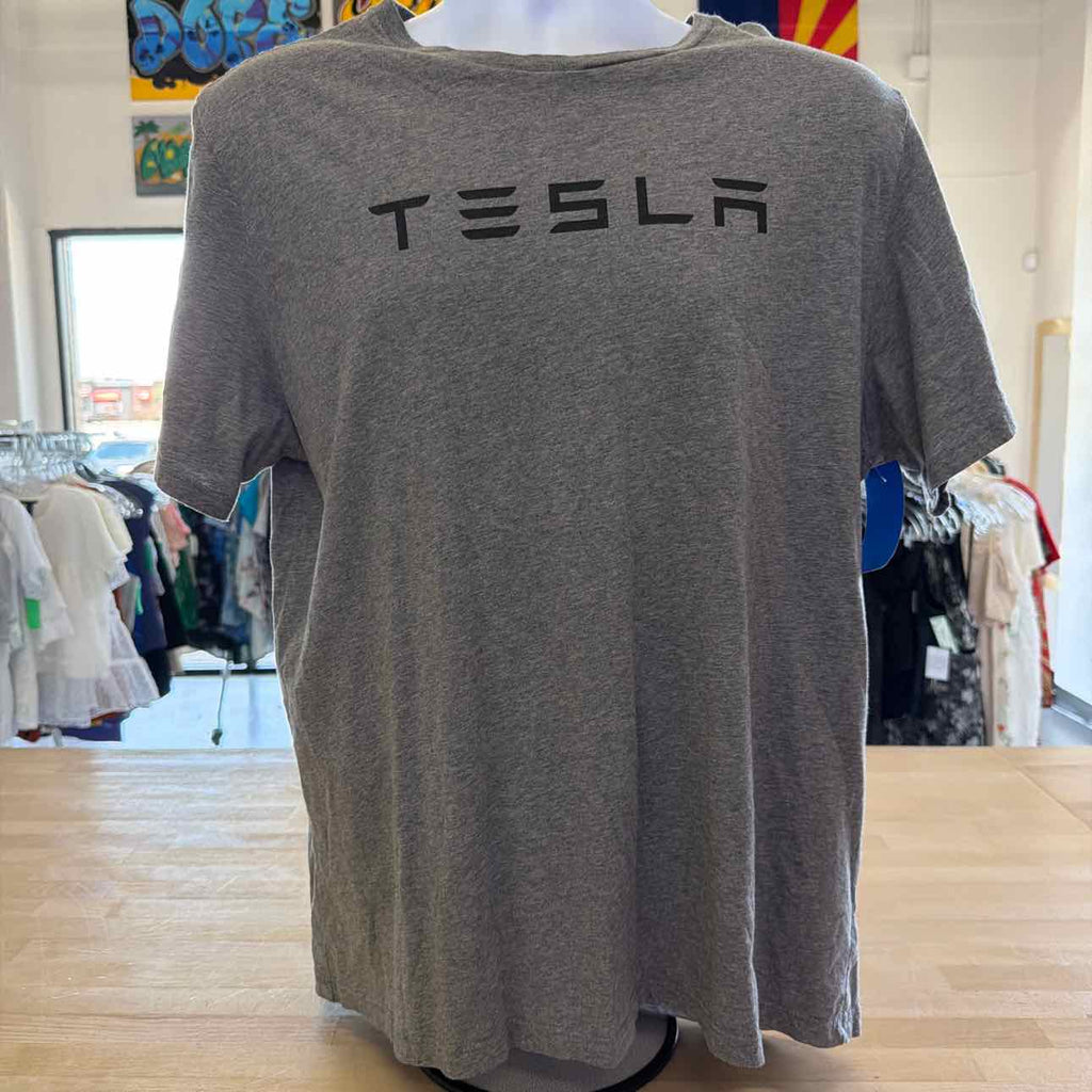 Tesla Size XL Gray Preloved MENS T-shirt