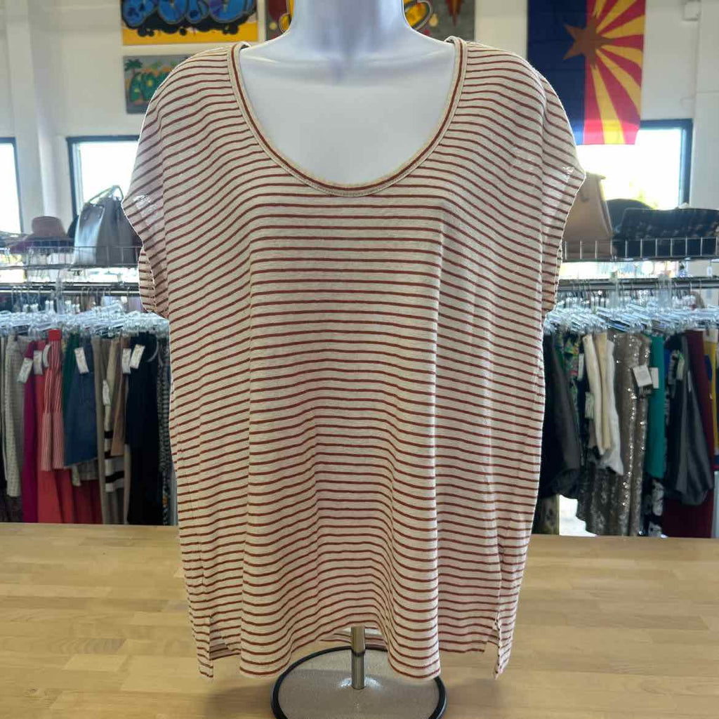 Madewell Size L White Orange Preloved Sleeveless
