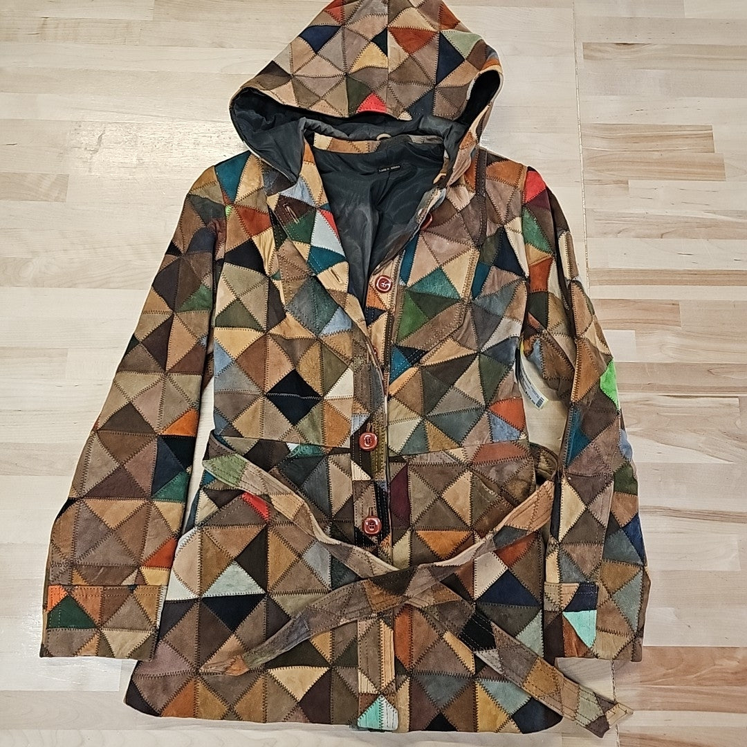 Size M Multi-Color Leather Jacket