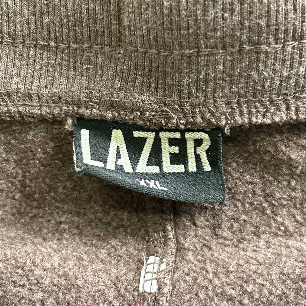 Lazer Men's Relaxed Fit Drawstring Burnout Fleece Cargo Jogger Pants