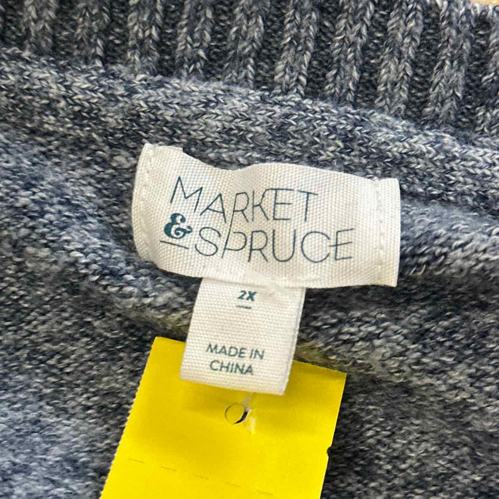 Market & Spruce Size 2X Blue Sweater