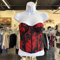 Edikted Size S Black/Red Mesh Preloved Corset