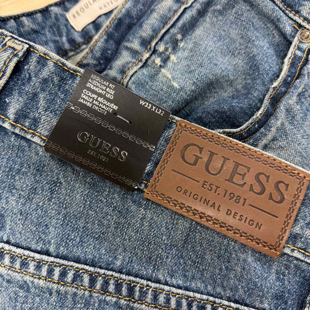 Guess Size 33x32 Blue Denim New Jeans