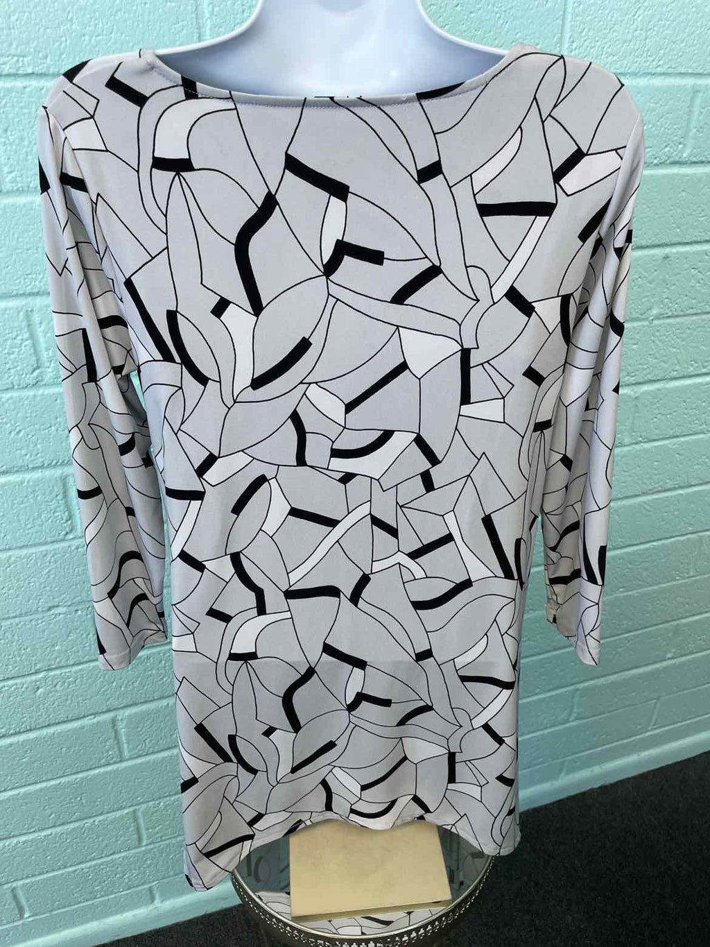 Alfani Size XS Gray Print Blouse