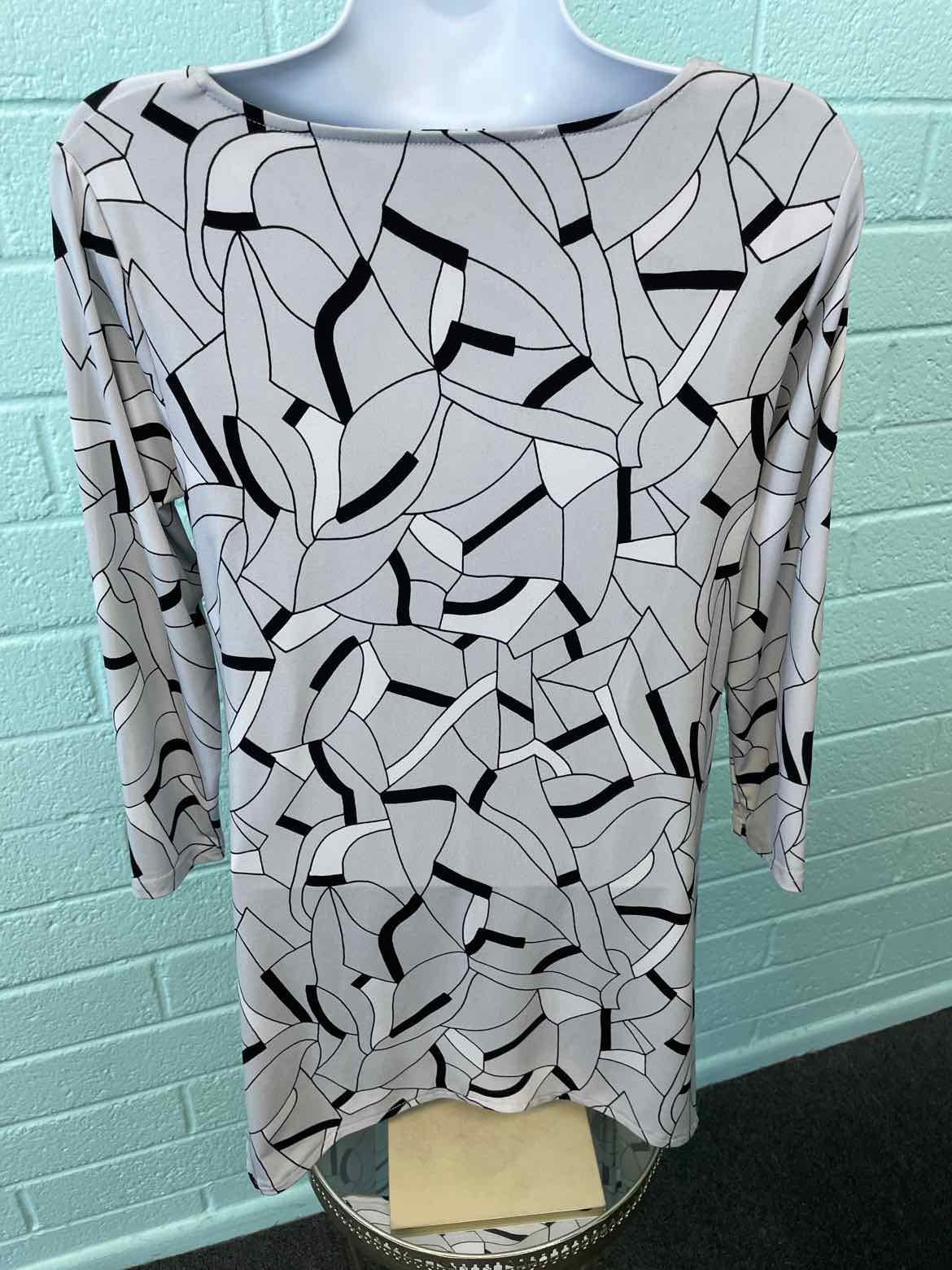 Alfani Size XS Gray Print Blouse