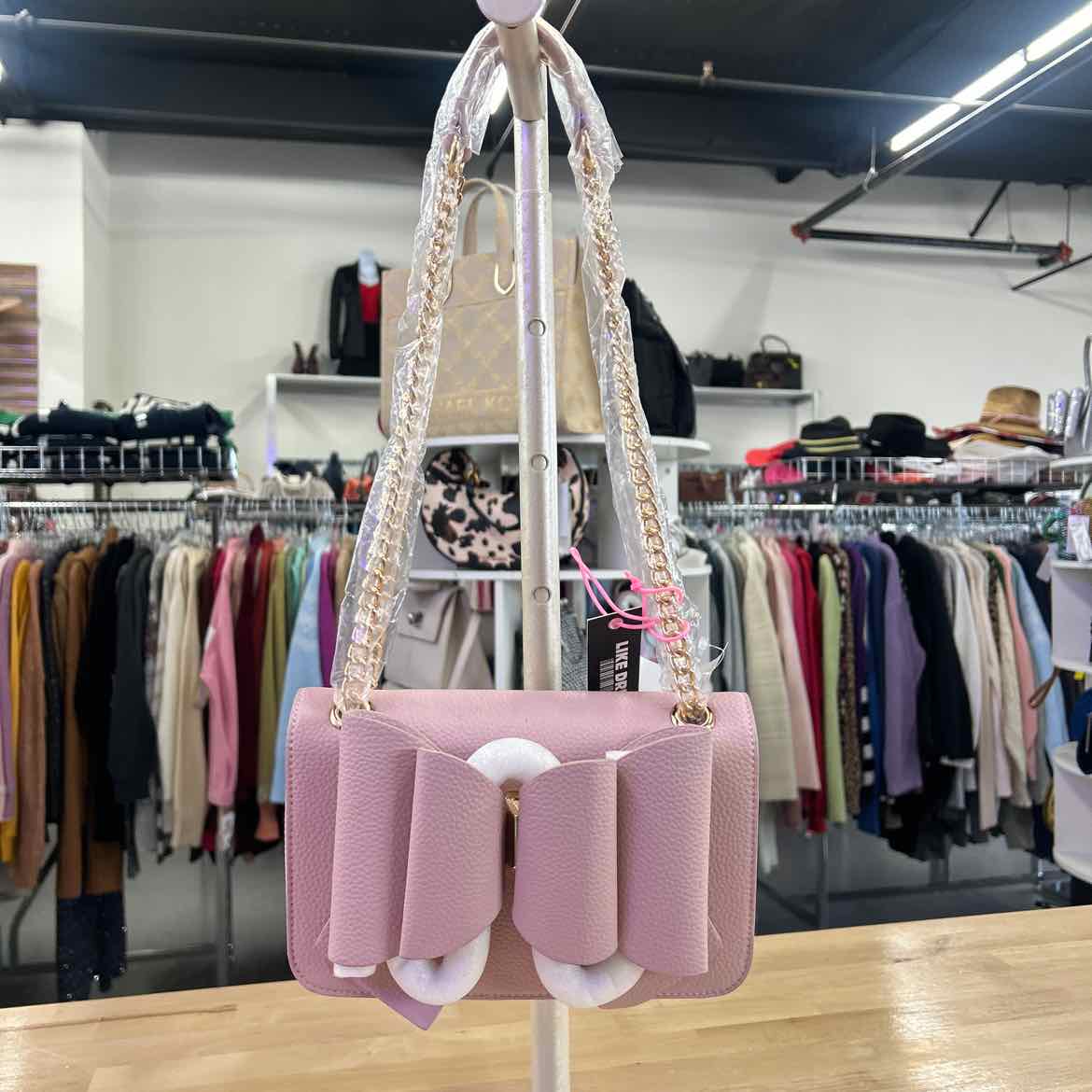 Like Dreams Jane Overlap Bow Crossbody - Blush