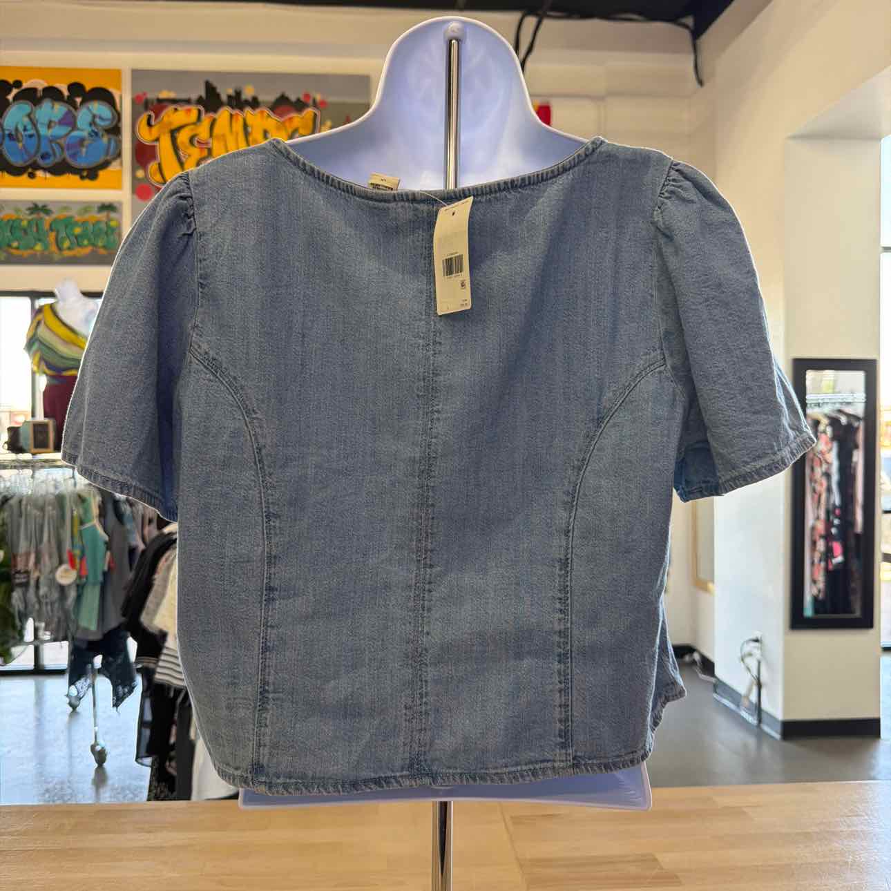 Levi's OLD BLUE Women's Pascale Short Sleeve Blouse