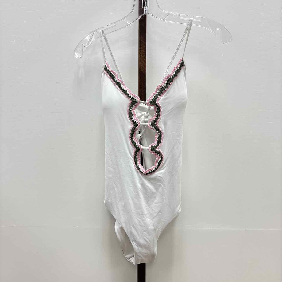 becca Size L White & Pink Swimsuit