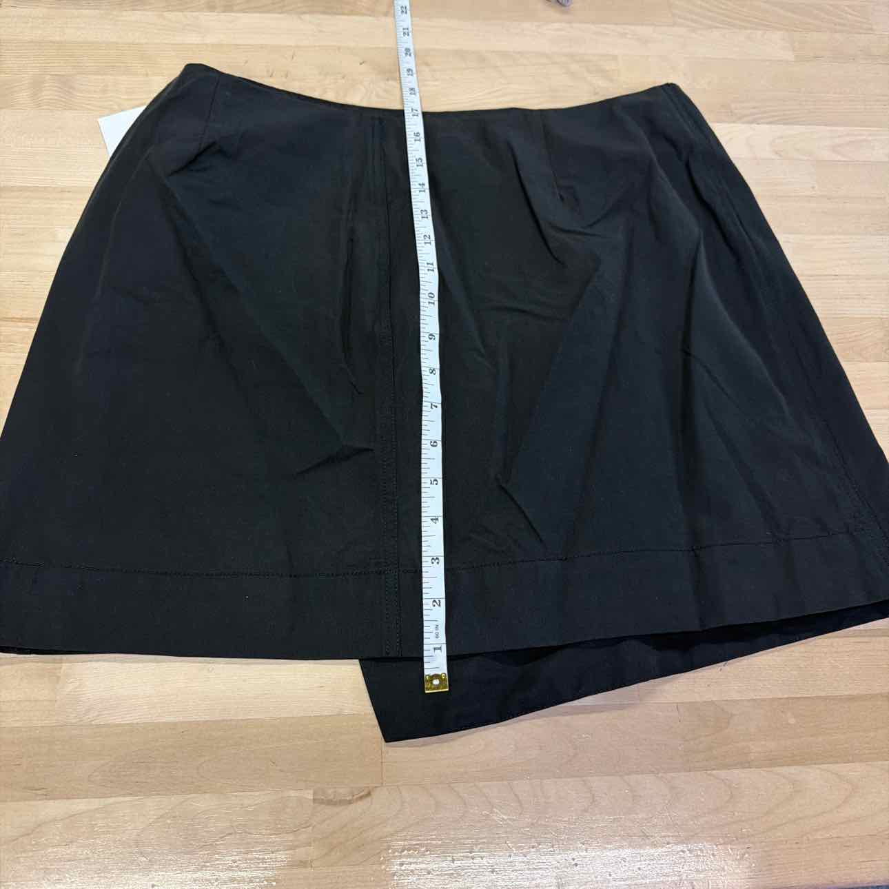 Calvin Klein Size XL High-Waist Twill Wrap Skirt Black NWT