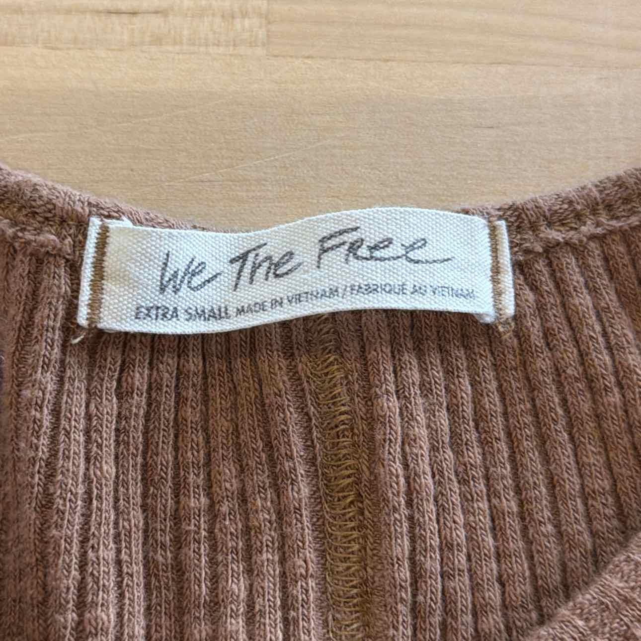 we the free Size XS Brown Ribbed Preloved Long Sleeve