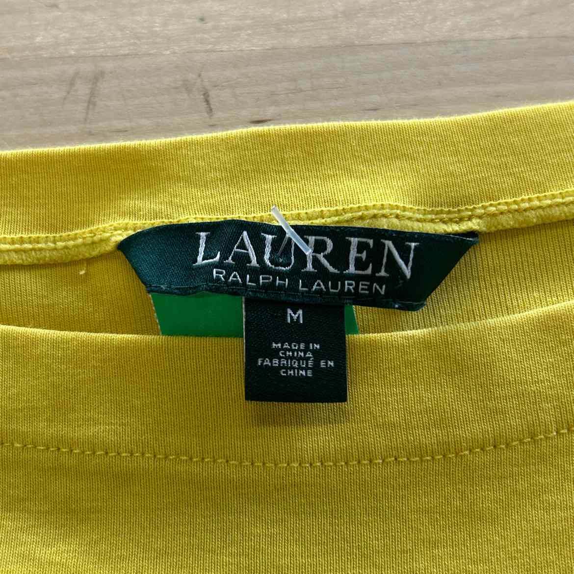 Ralph Lauren Size M Yellow Preloved T-Shirt LS