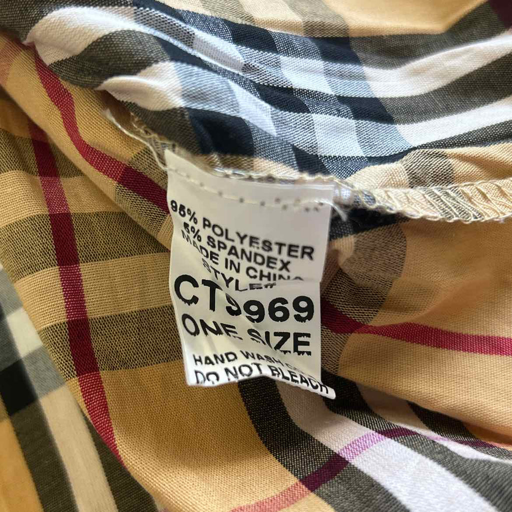 Fashion Size OS Brown & Blue Preloved Button Down LS