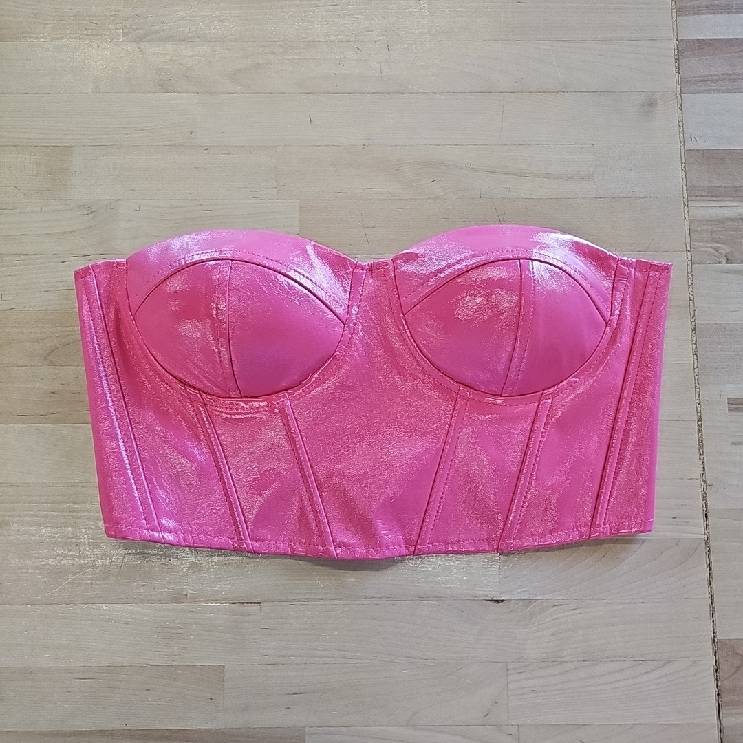 say what Size M Pink Polyester Preloved Corset