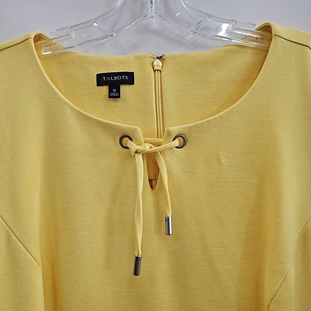 Talbots Size 12 Yellow Dress