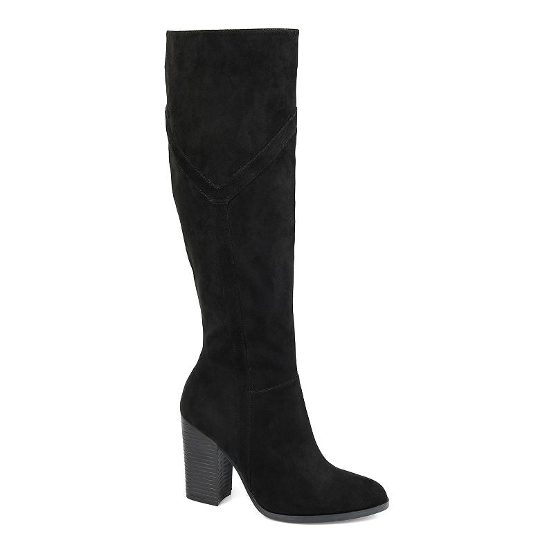 Journee Collection Shoe Size 6.5 Black Faux Leather Boots