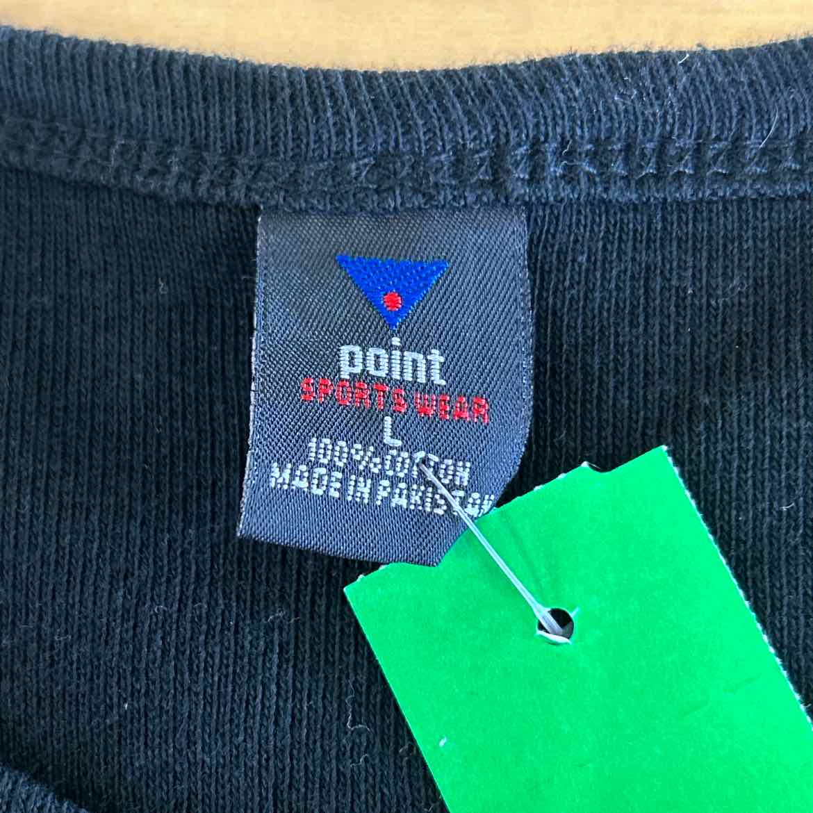 Point Sportswear Size L Black Cotton Preloved T-Shirt SS