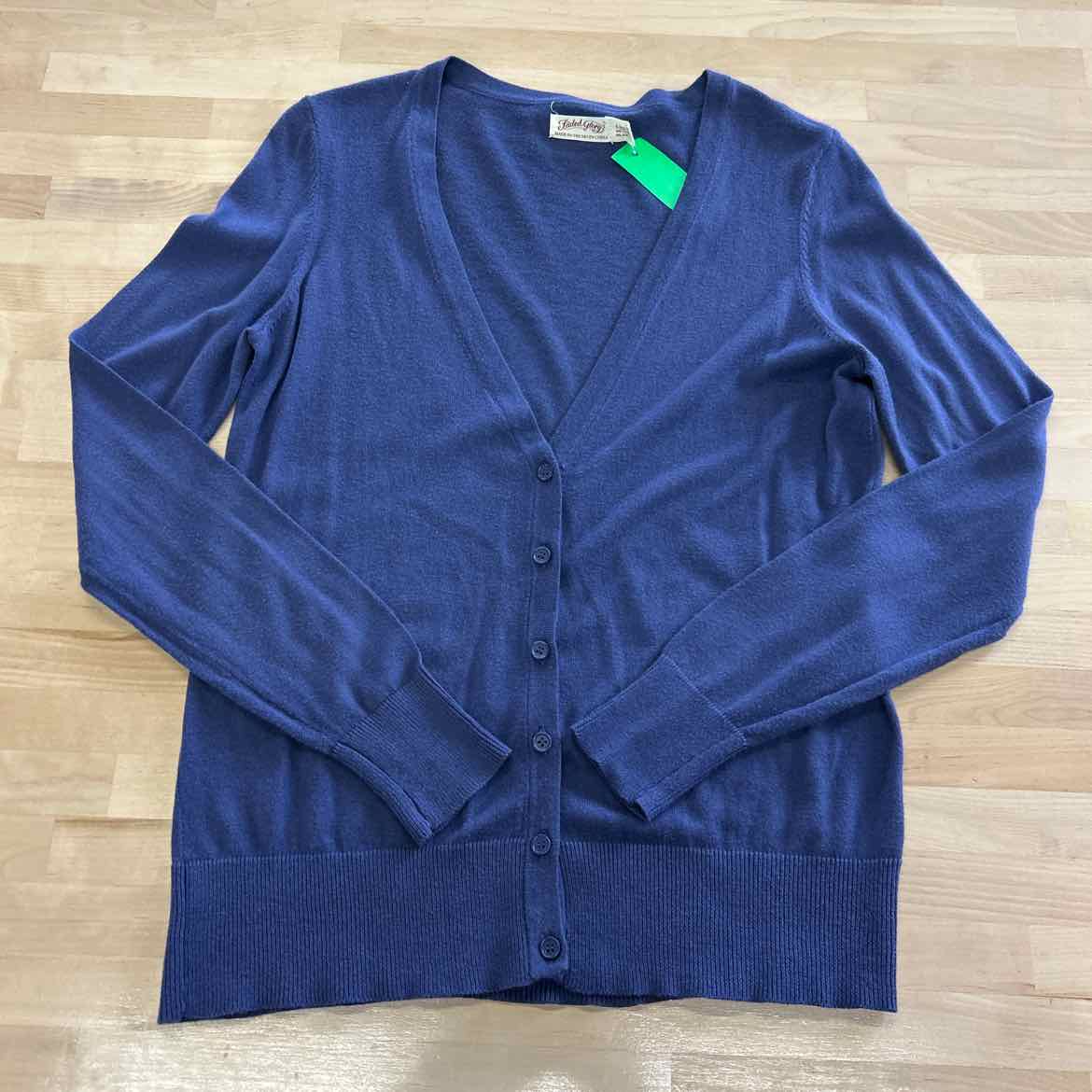 FadedGlory Size L Blue Cardigan