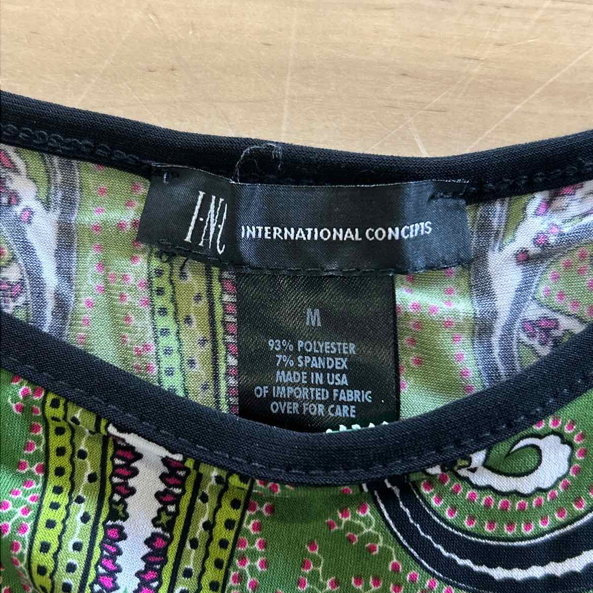 INC Size M Green Preloved Blouse SS
