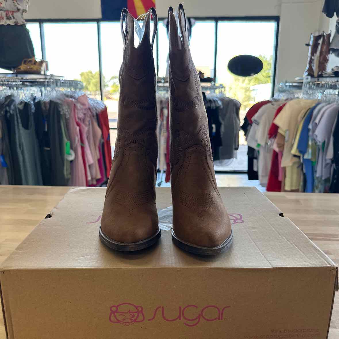 Sugar Shoe Size 7 ugar Womens Tammy Stacked Heel Cowboy Boots