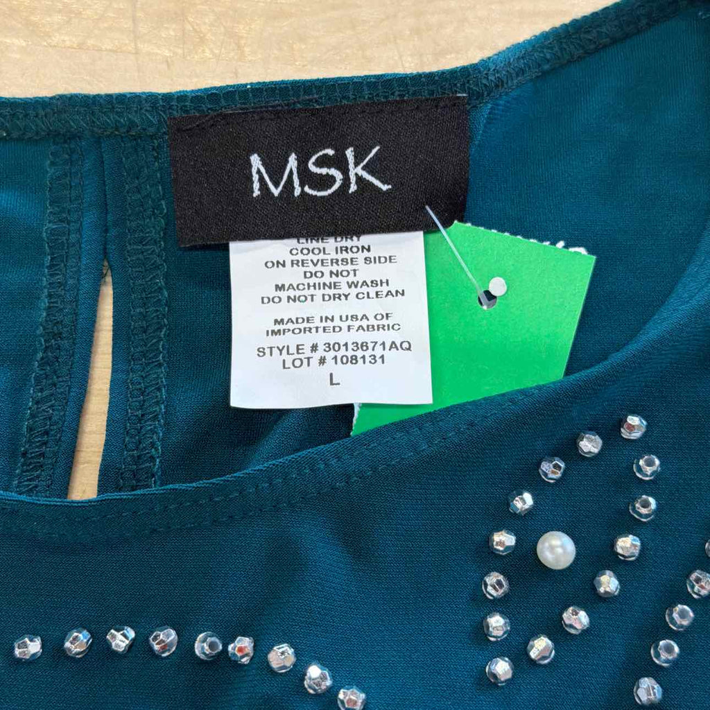 Msk Women's Scalloped-Hem Tank Top - Neo Emerald