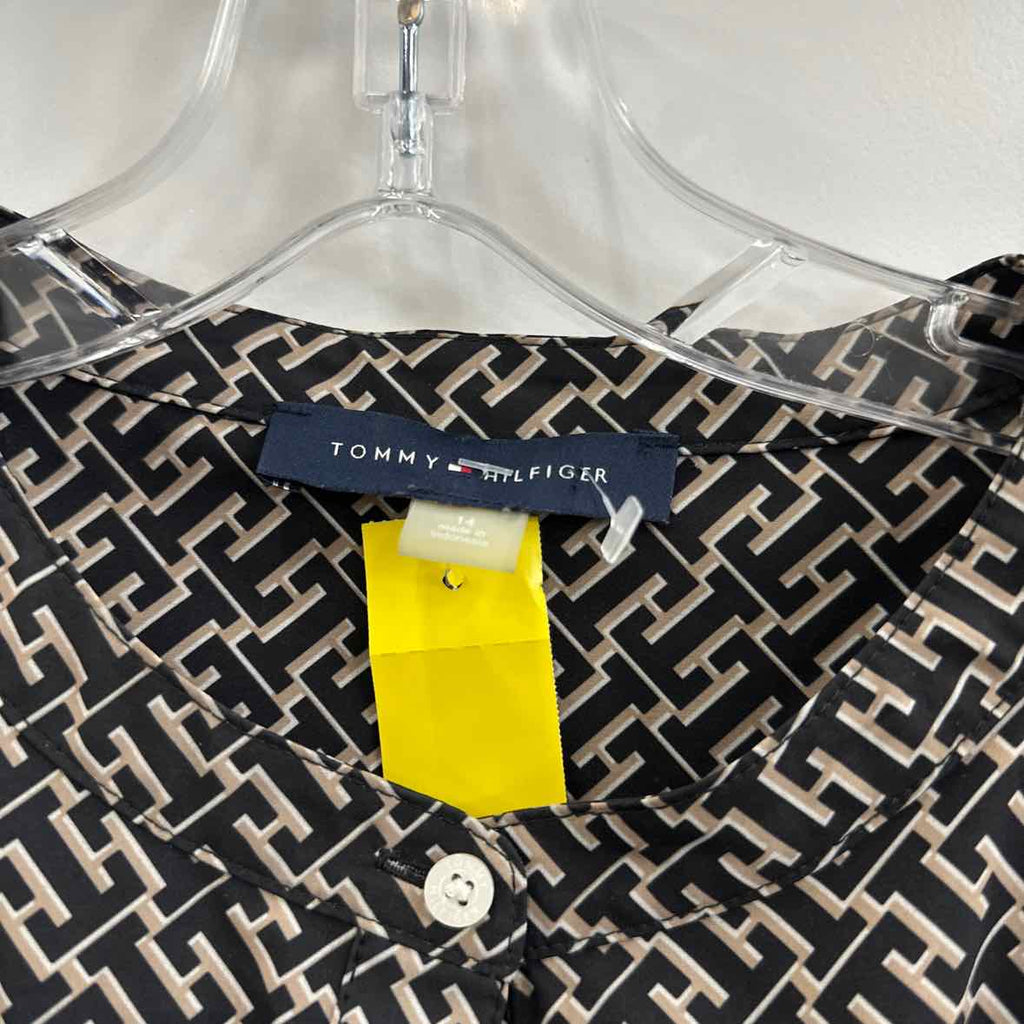 Tommy Hilfiger Size 14 Black/Brown Dress
