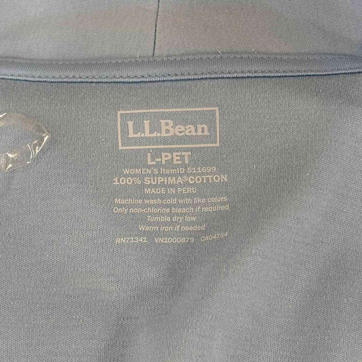 LL Bean Size LP Powder Blue Duster