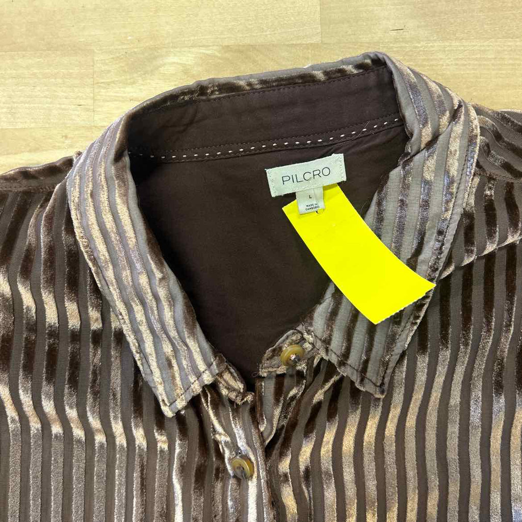 Pilcro Size L Brown Preloved Button Down LS