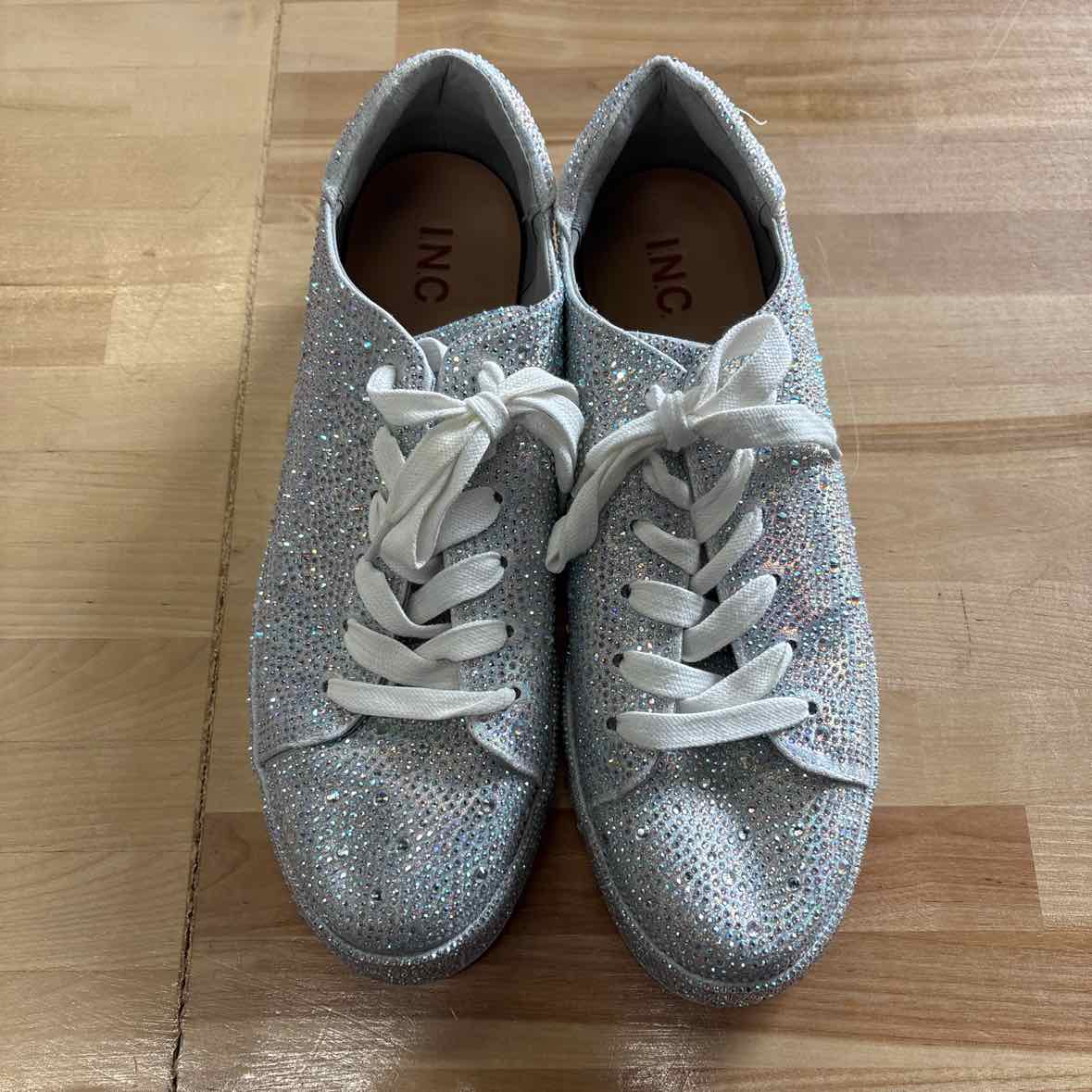 INC Size 12 Silver Rhinestone Used Sneakers