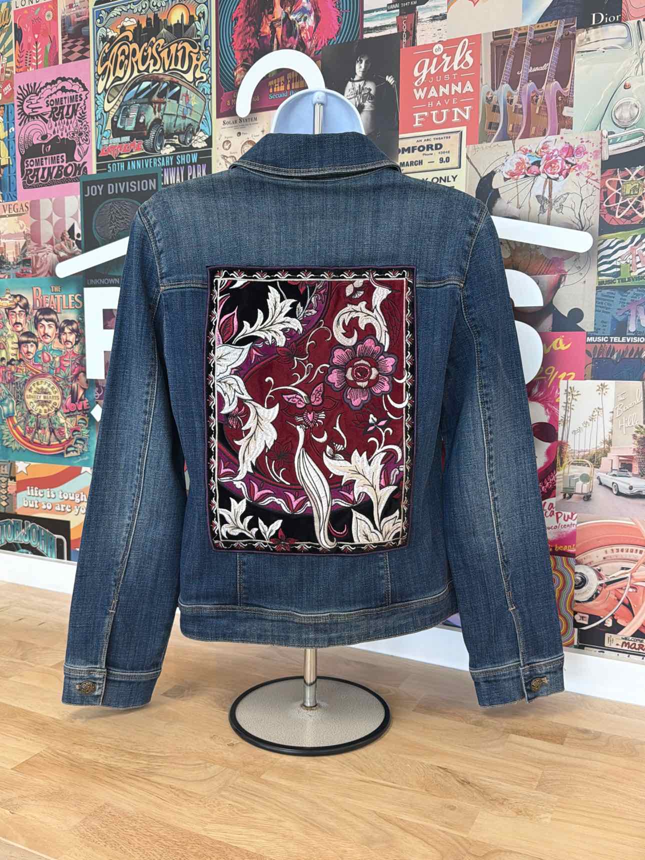 Chico's Size 00 Blue/Maroon Jacket
