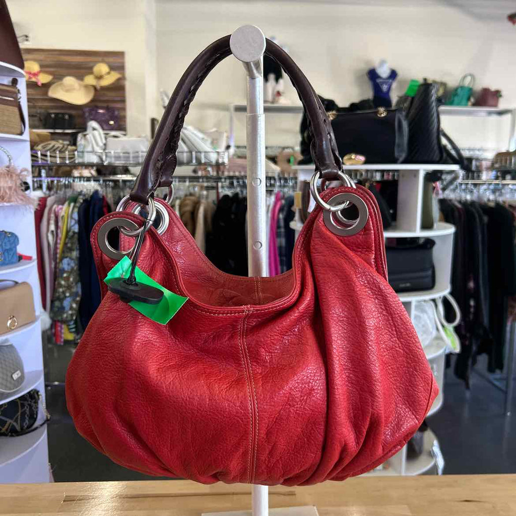 Ellington Red Leather Preloved Handbag