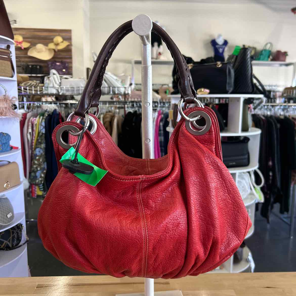 Ellington Red Leather Preloved Handbag