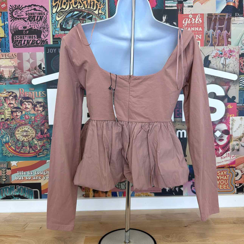 Steve Madden Size S Avielle Long-Sleeve Peplum Top