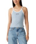 Levi's Size S Molly Tank Top - Festival Logo Dusty Blue/bright White