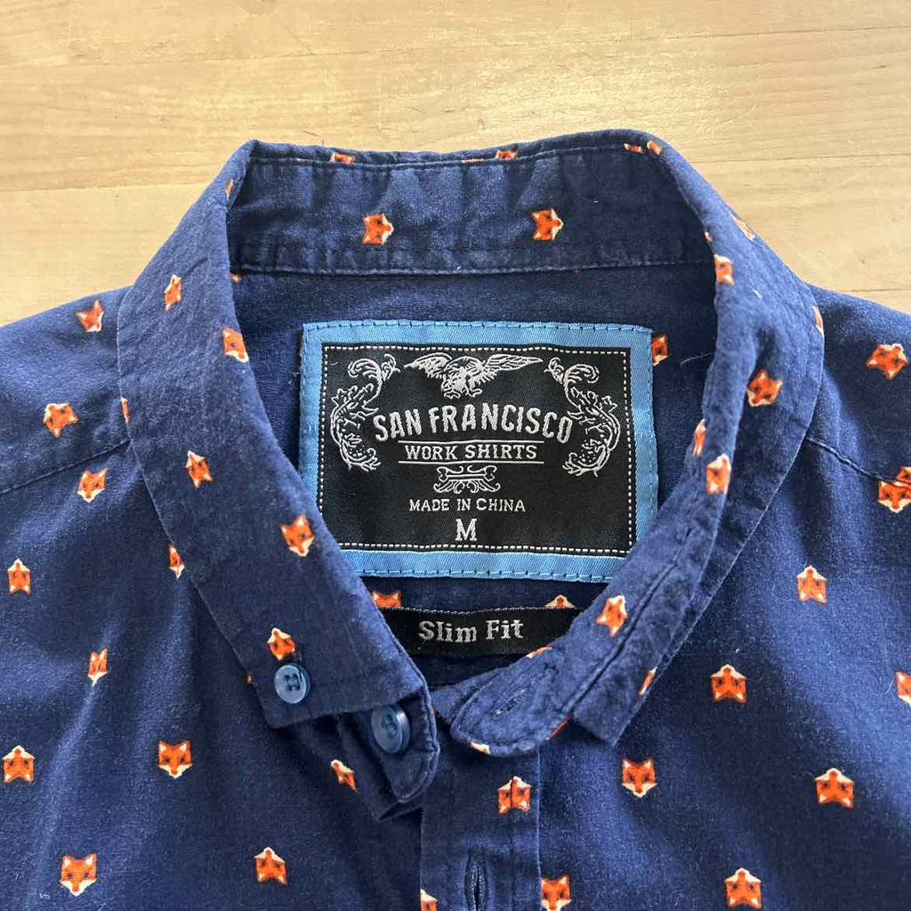 San Francisco Size M Navy Preloved MENS Button Down Shirt