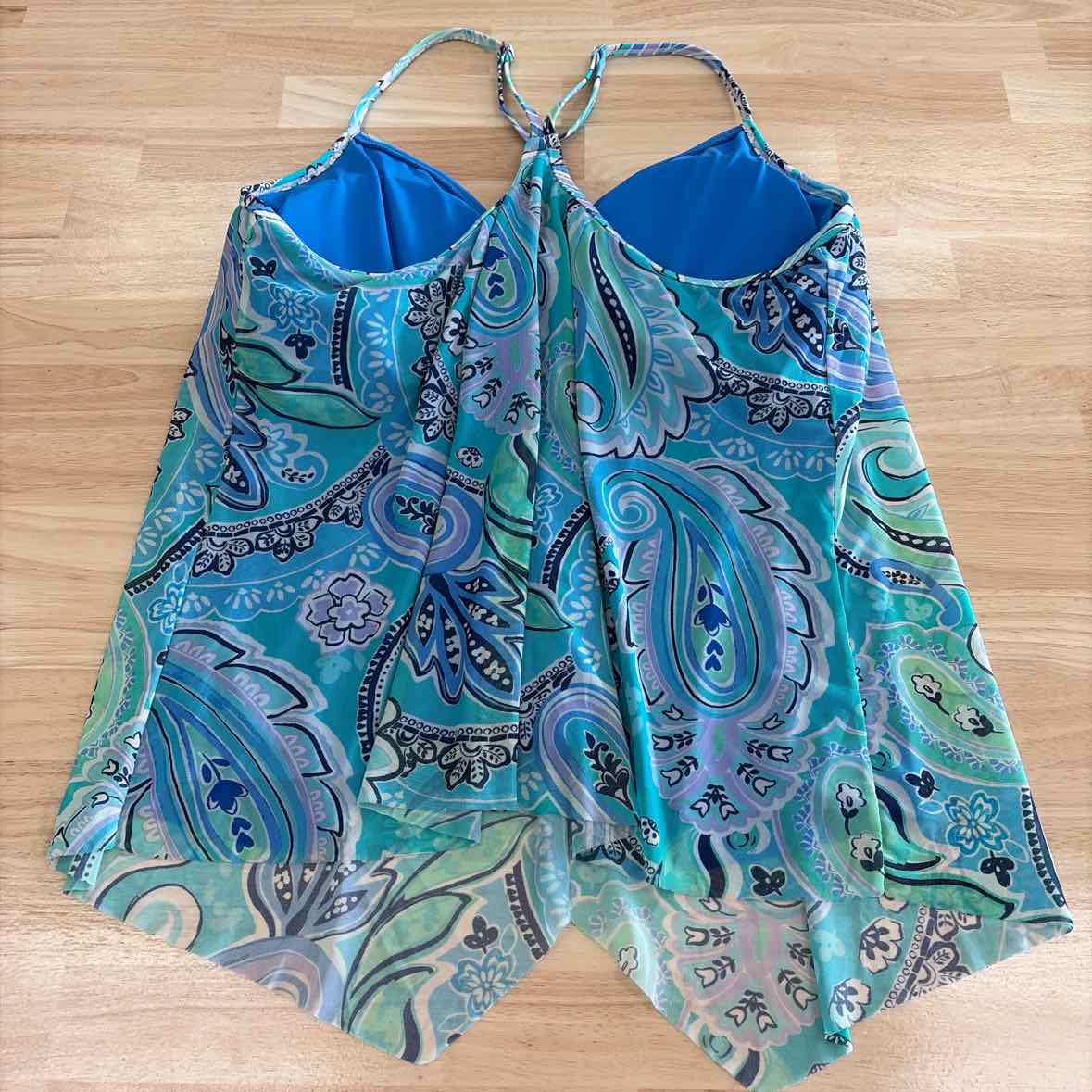 beach house Size 16 light blue print Swimsuit Bottom/Top