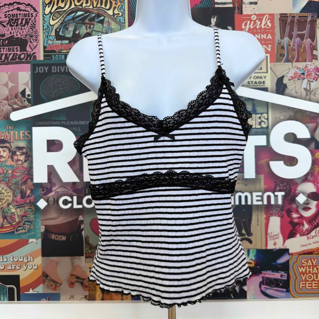 Just Polly Size L Black White New Tank