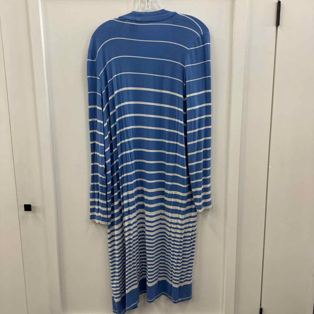 Foxcroft Size XL Blue & White Cardigan