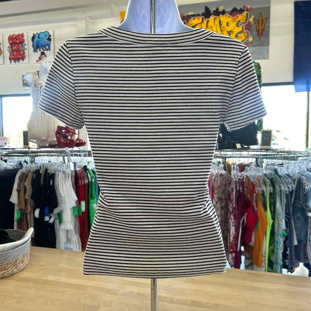 Madewell Size S White Black Preloved T-Shirt SS