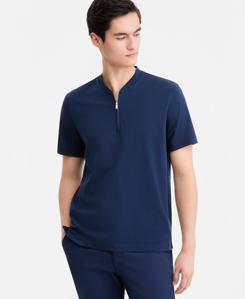 Alfani Size M Men's Short-Sleeve Mercerized Cotton Baseball Polo Shirt